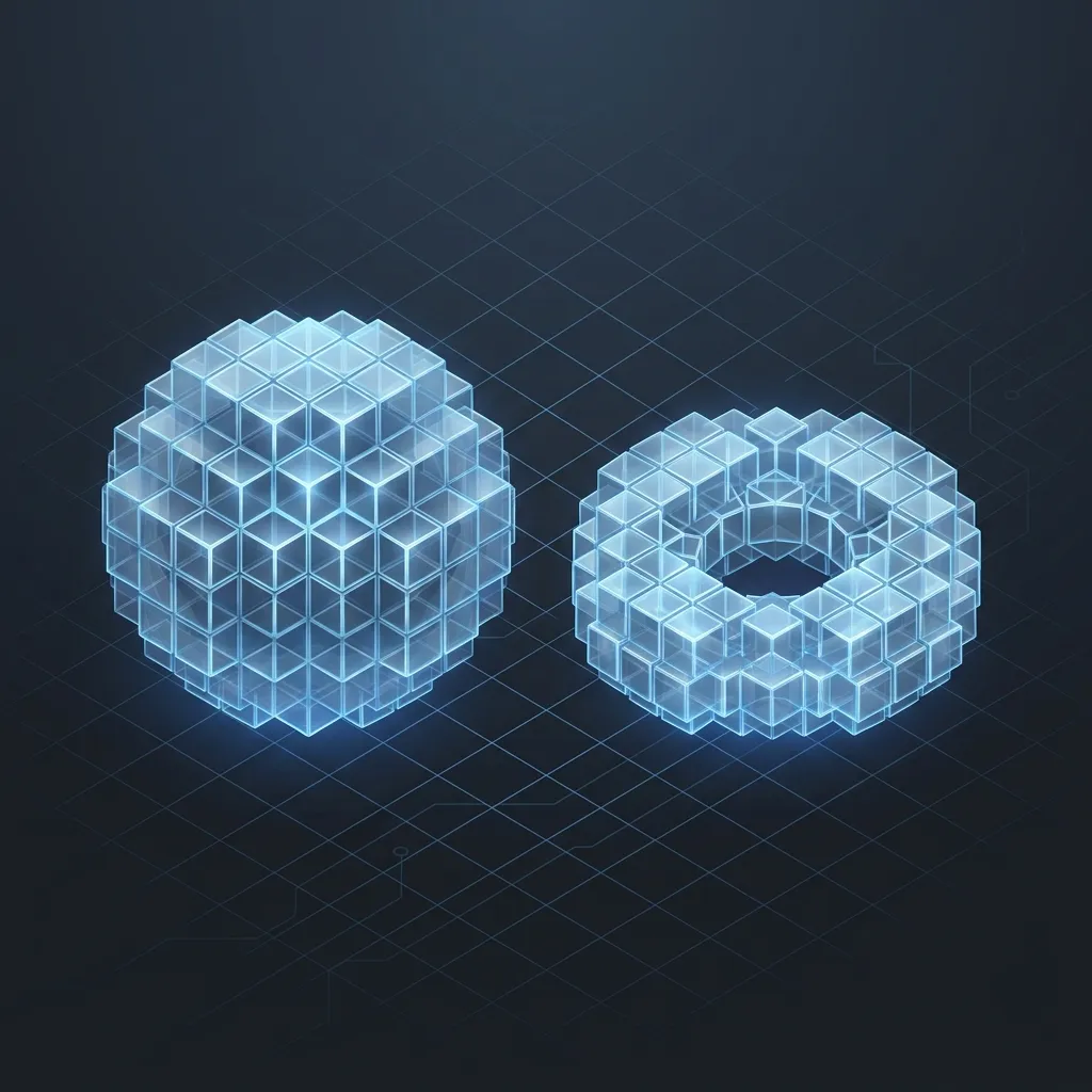 Minimalistic glass voxel sphere demonstrating Advanced Minecraft Circle Generator Tricks