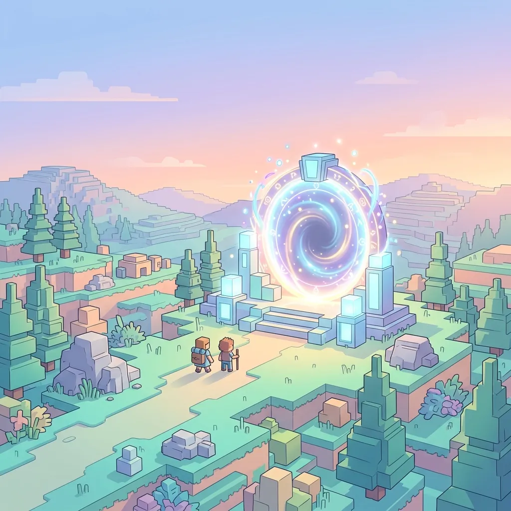 Best Minecraft Mods - Glowing Magic Portal Illustration