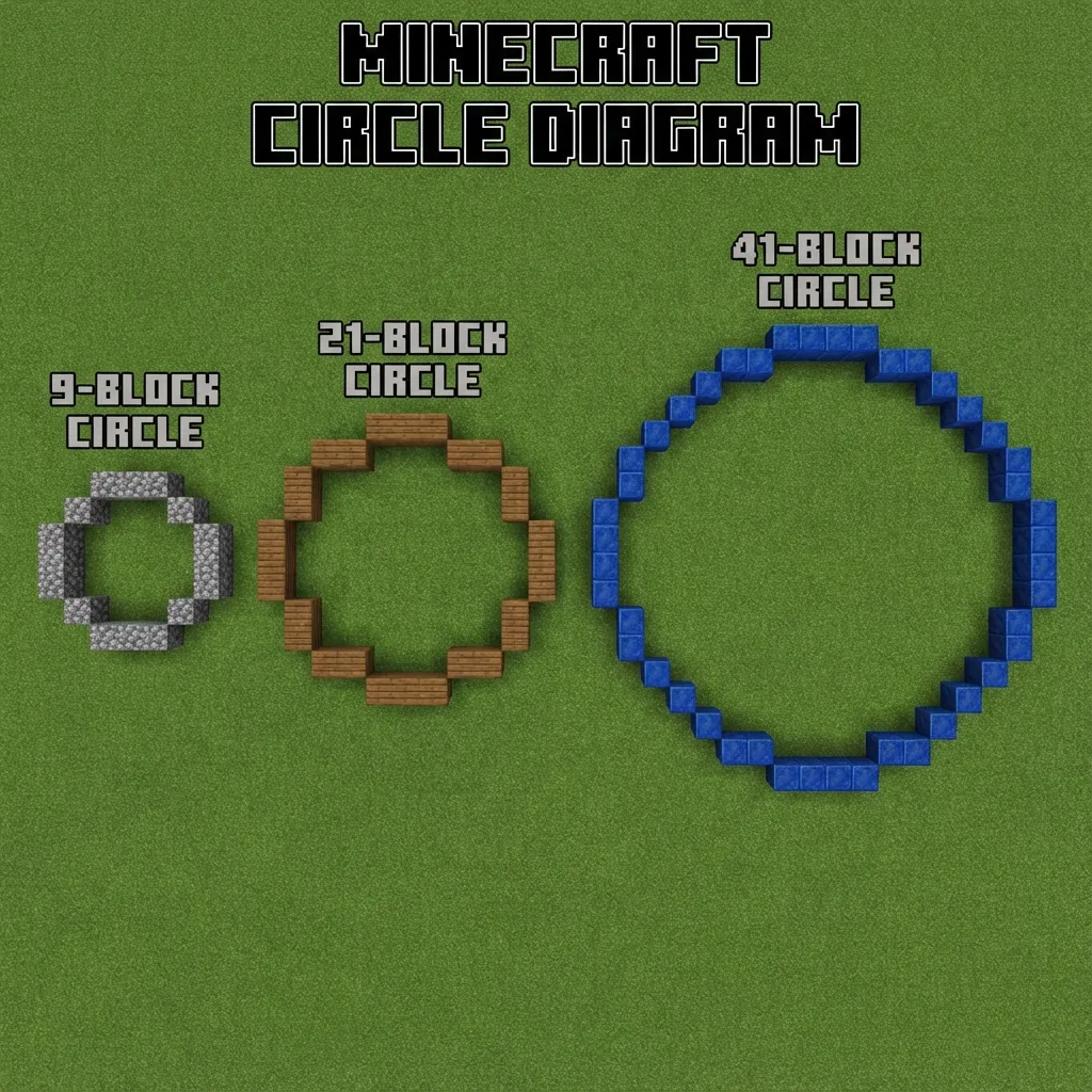 Minecraft circle size comparison
