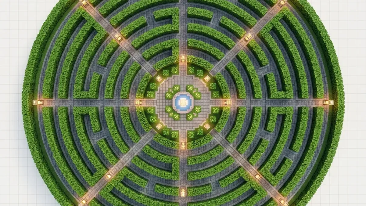 circular garden maze minecraft