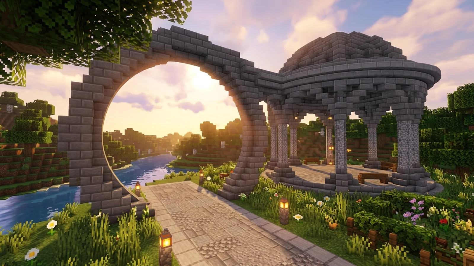 How to Build Smooth Minecraft Circles & Arches with Stairs and Slabs